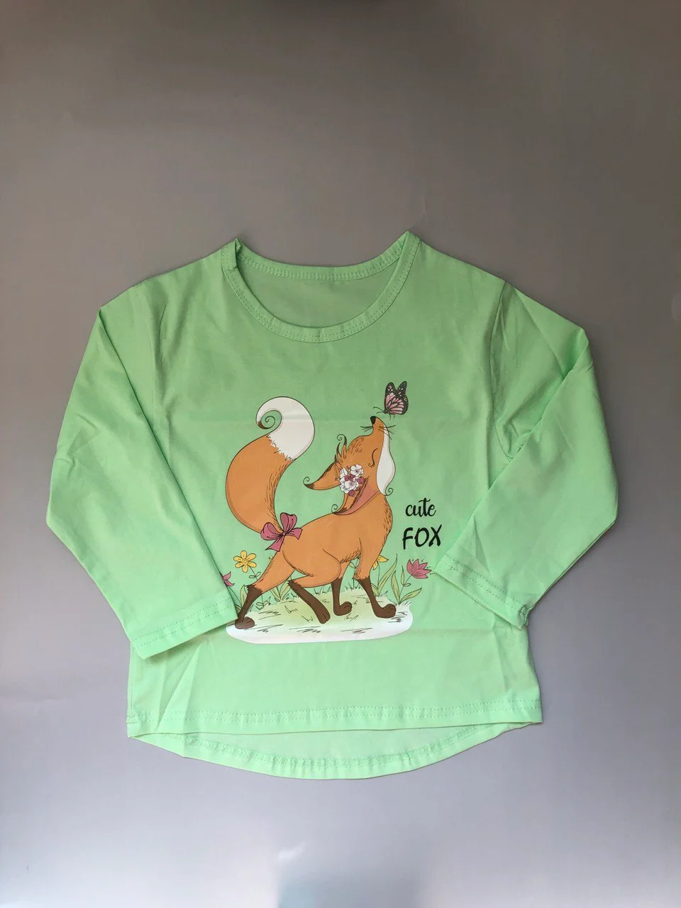 Салатовый детская футболка с длинным рукавом, 4, 5, 6, 7 лет