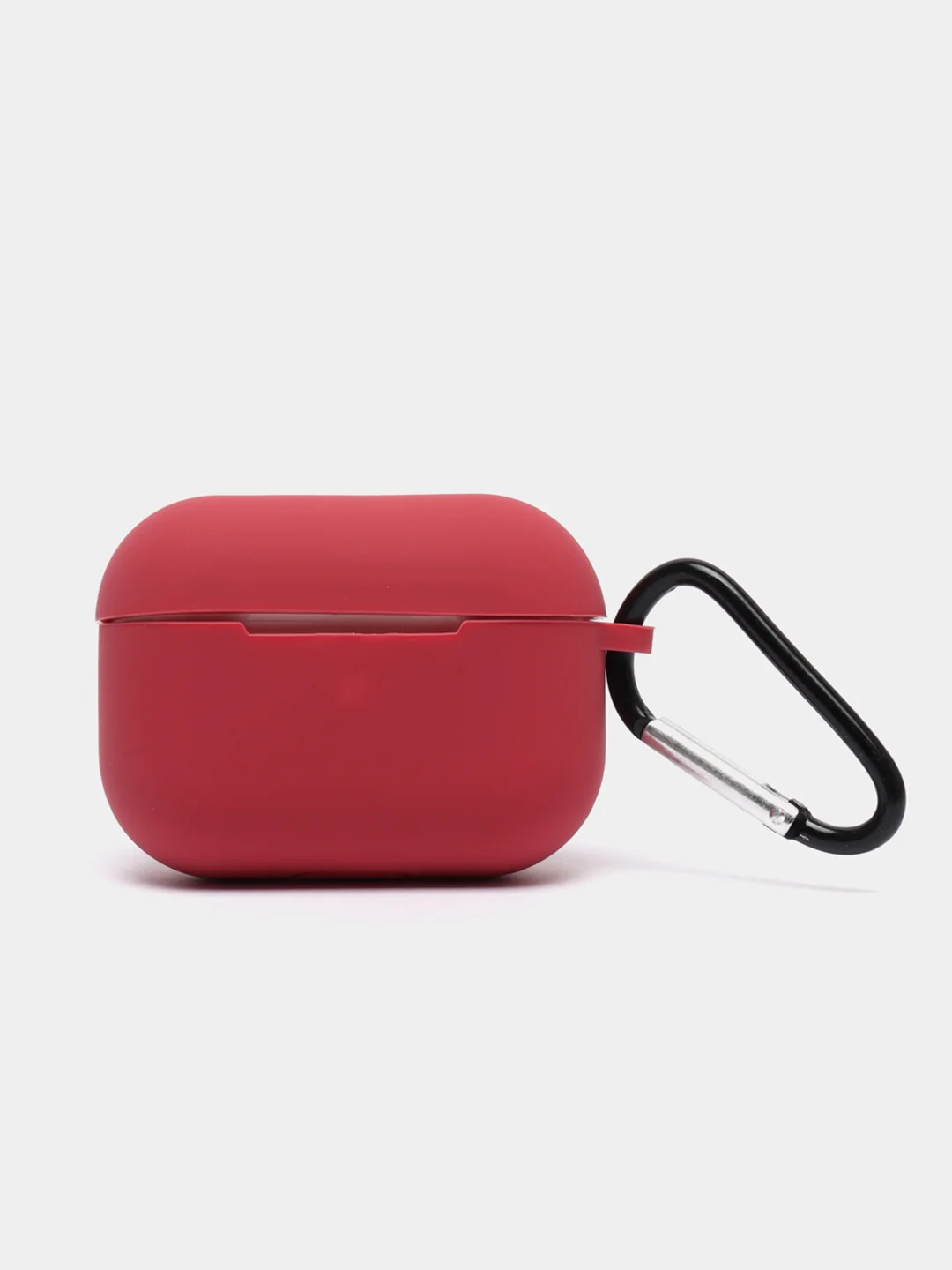 Багровый силиконовый чехол для Airpods Pro, с карабином