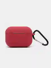 Багровый силиконовый чехол для Airpods Pro, с карабином