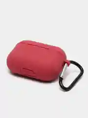 Багровый силиконовый чехол для Airpods Pro, с карабином