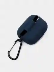 Темно-синий силиконовый чехол для Airpods Pro, с карабином