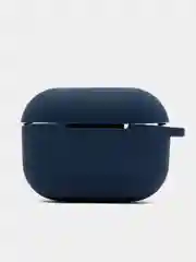 Темно-синий силиконовый чехол для Airpods Pro, с карабином