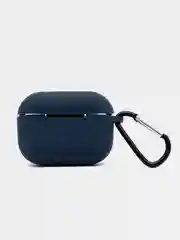 Темно-синий силиконовый чехол для Airpods Pro, с карабином