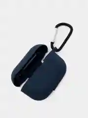Темно-синий силиконовый чехол для Airpods Pro, с карабином