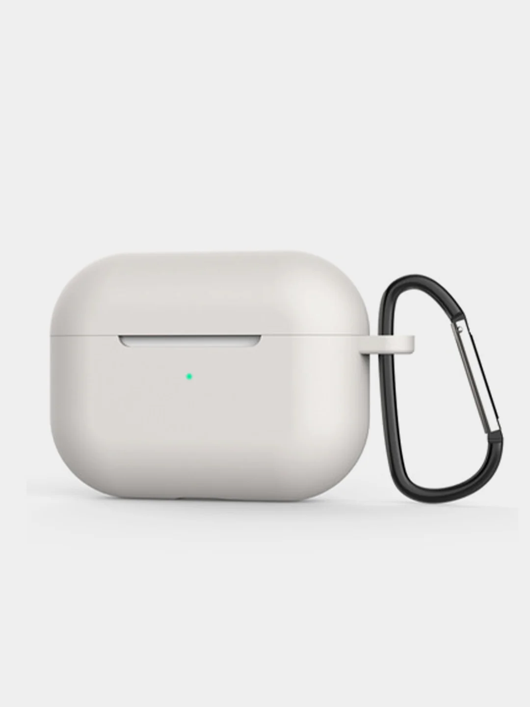 Серый силиконовый чехол для Airpods Pro, с карабином