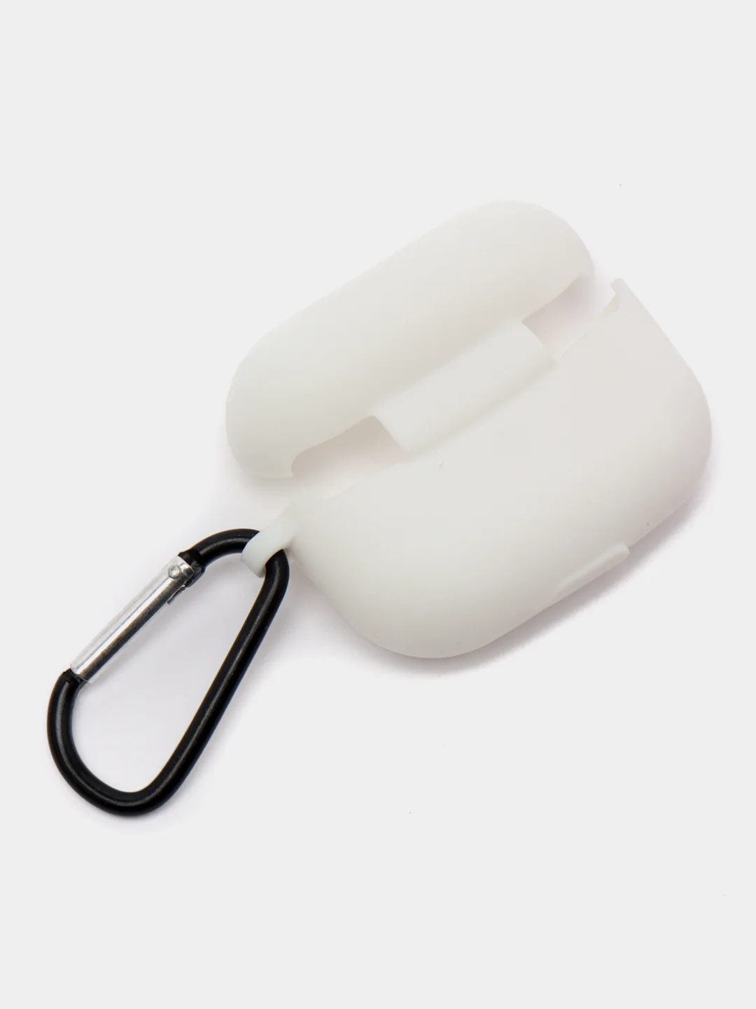 Белый силиконовый чехол для Airpods Pro, с карабином