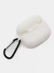 Белый силиконовый чехол для Airpods Pro, с карабином