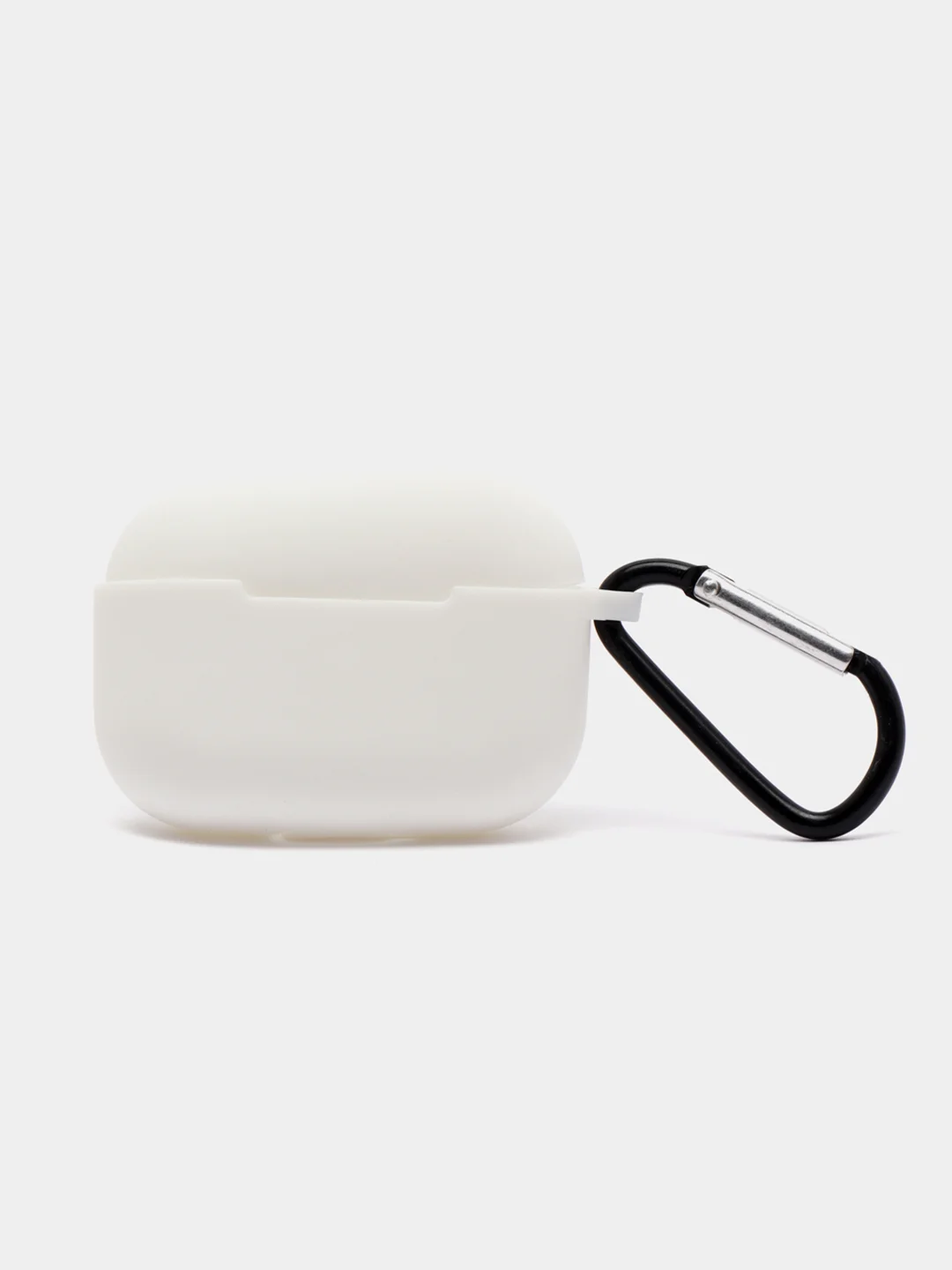 Белый силиконовый чехол для Airpods Pro, с карабином