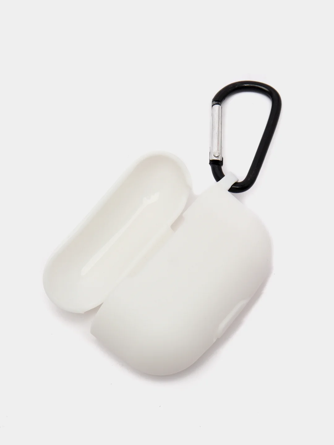 Белый силиконовый чехол для Airpods Pro, с карабином