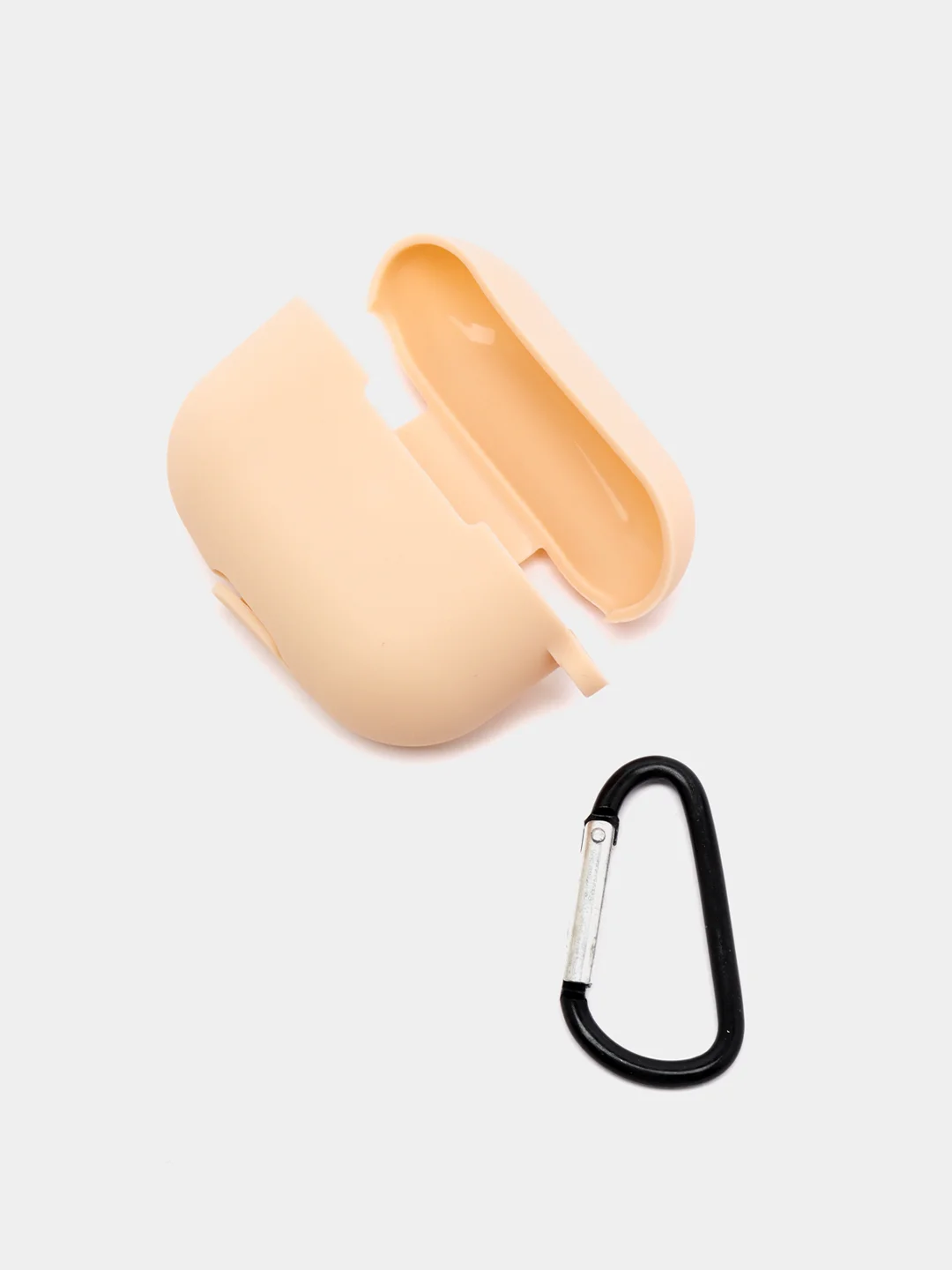 Бежевый силиконовый чехол для Airpods Pro, с карабином
