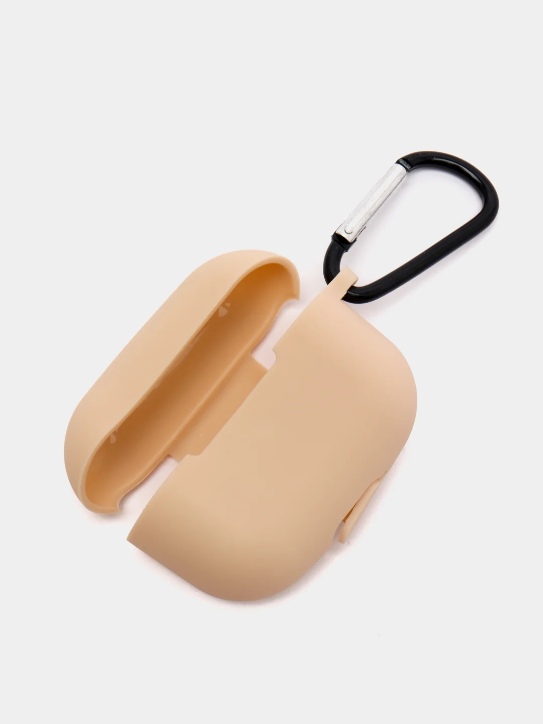 Бежевый силиконовый чехол для Airpods Pro, с карабином