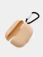 Бежевый силиконовый чехол для Airpods Pro, с карабином