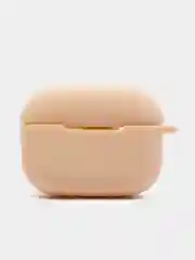 Бежевый силиконовый чехол для Airpods Pro, с карабином