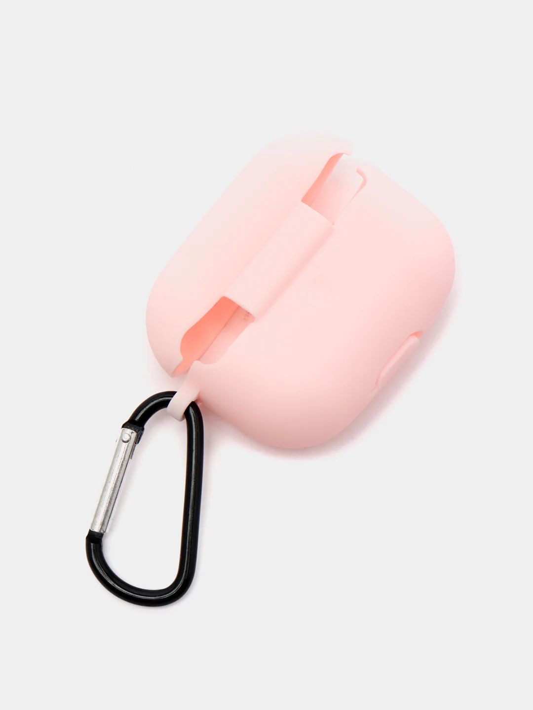Розовый силиконовый чехол для Airpods Pro, с карабином