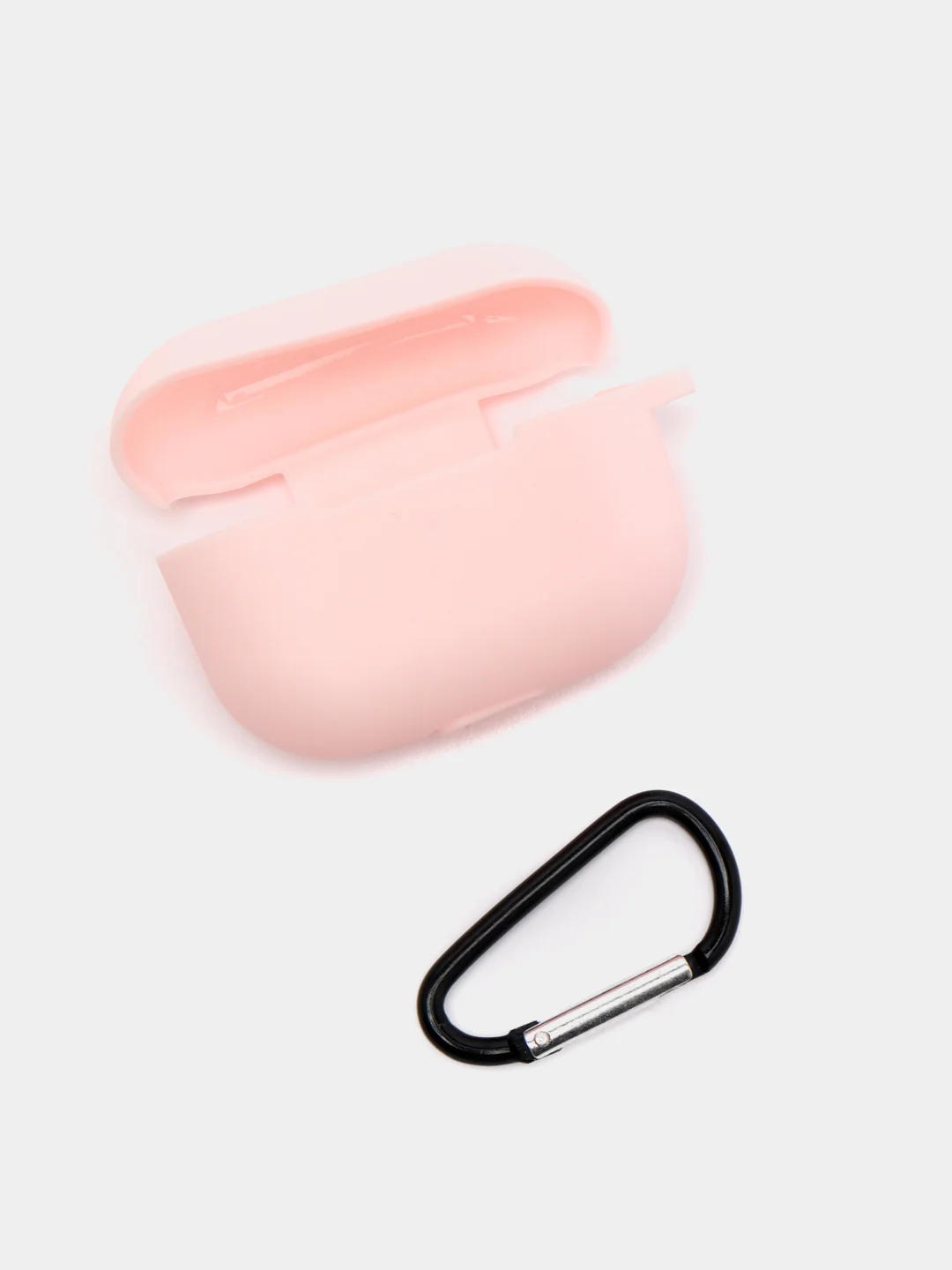 Розовый силиконовый чехол для Airpods Pro, с карабином