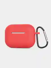 Красный силиконовый чехол для Airpods Pro, с карабином