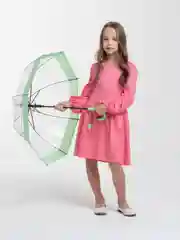 Салатовый прозрачный детский зонт