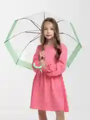 Салатовый прозрачный детский зонт
