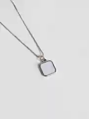 Серебряный цепочка на шею / Колье / Ожерелье / Кулон / Женские / Подвеска / Квадрат