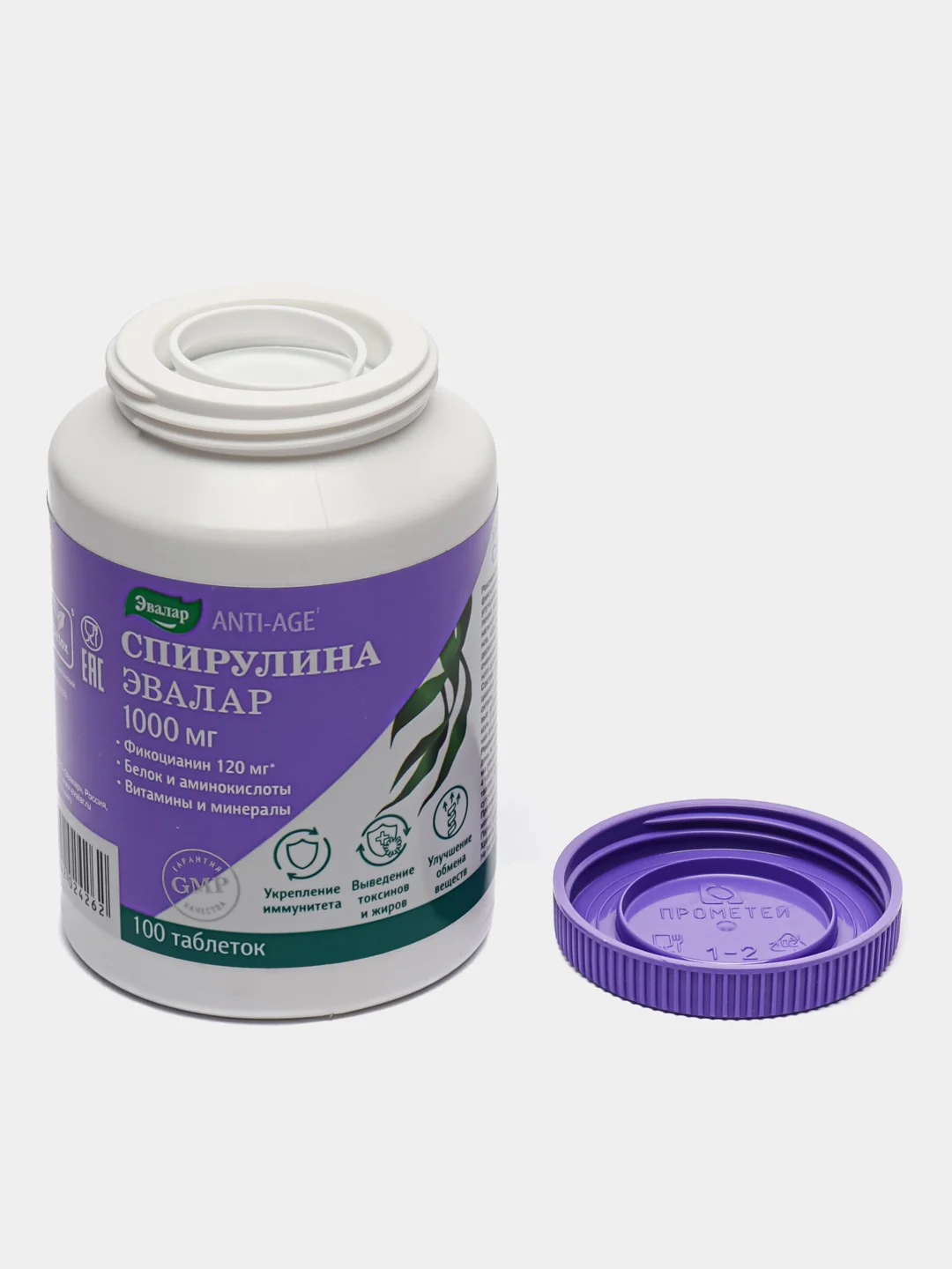 Спирулина, 1000 мг, 100 таблеток