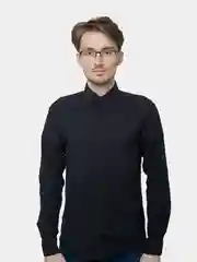 Черный рубашка мужская габардин, джинса