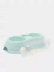 Голубой миска двойная, автопоилка с кормушкой, для кошек и собак
