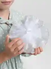 Серый бант белый для девочек, праздничный