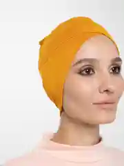 Оранжевый бони наискосок из ткани калифорния, чепчик, шапочка