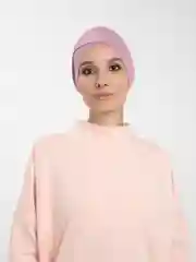 Сиреневый косой чепчик, шапочка под платок
