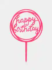 Розовый топпер для торта, украшение для торта на день рождения (Happy birthday) на любой праздник