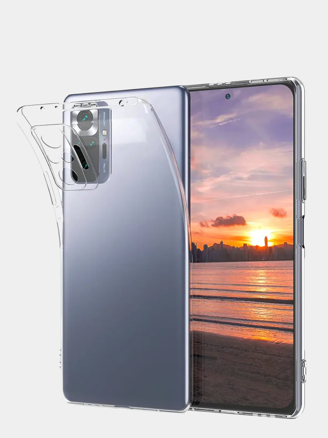 Прозрачный чехол для Xiaomi Redmi Note 10 Pro, прозрачный, c защитой камеры