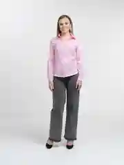 Розовый женская рубашка с длинным рукавом