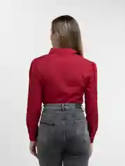 Красный женская рубашка с длинным рукавом