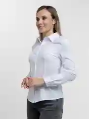 Белый женская рубашка с длинным рукавом