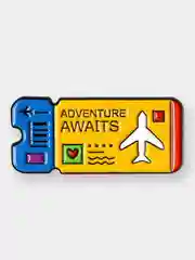 Желтый пин "Travel" металлический, значок брошь, аксессуар украшение на одежду