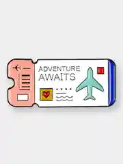 Розовый пин "Travel" металлический, значок брошь, аксессуар украшение на одежду