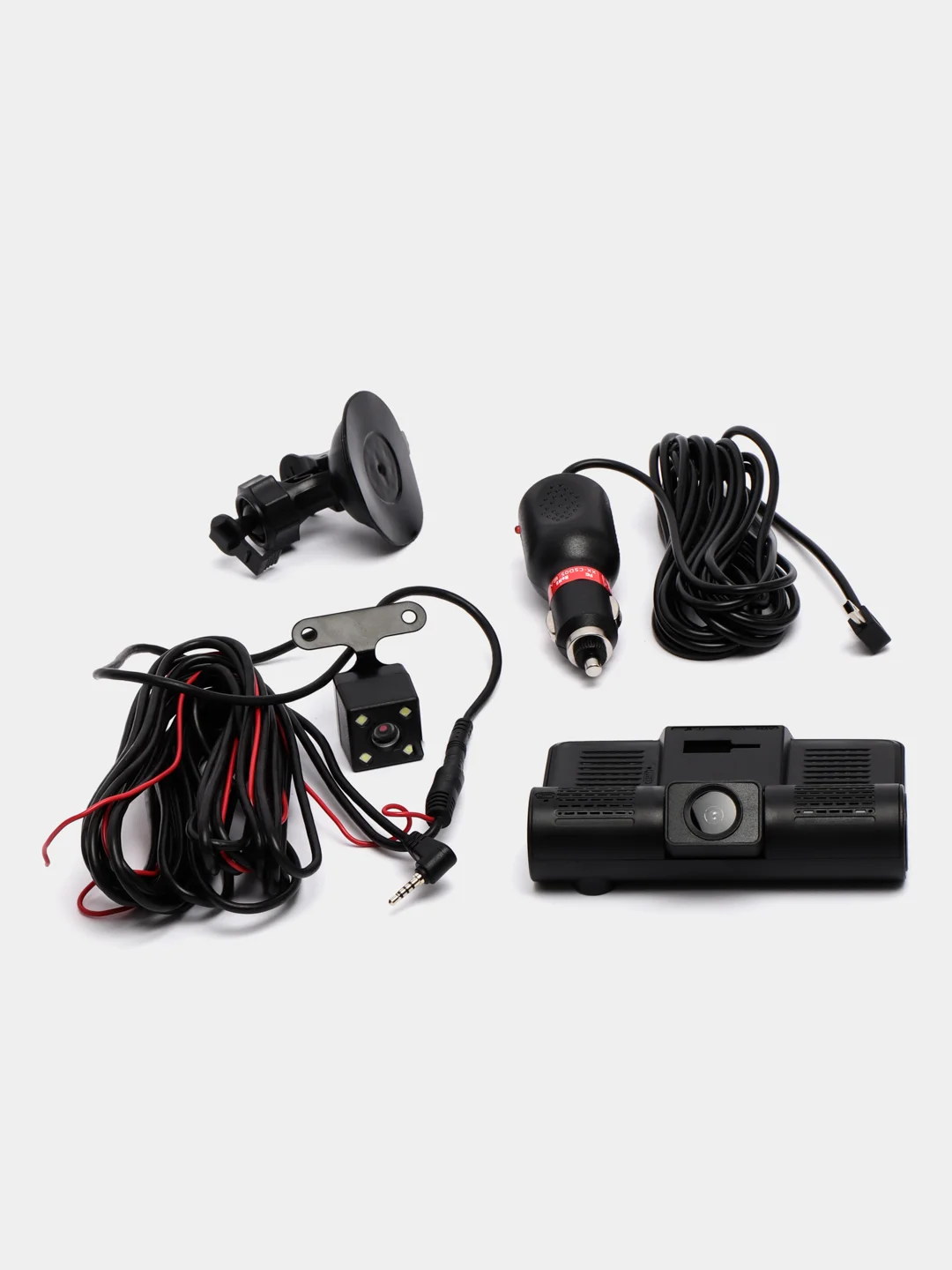 Черный видеорегистратор VIDEO CARDVR Full HD 1080Р с 3 камерами, регистратор автомобильный