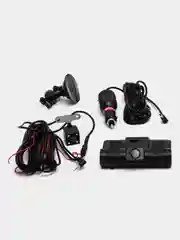 Черный видеорегистратор VIDEO CARDVR Full HD 1080Р с 3 камерами, регистратор автомобильный