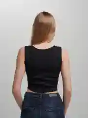 Черный топ женский, короткий
