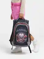 Серый школьный рюкзак для девочки