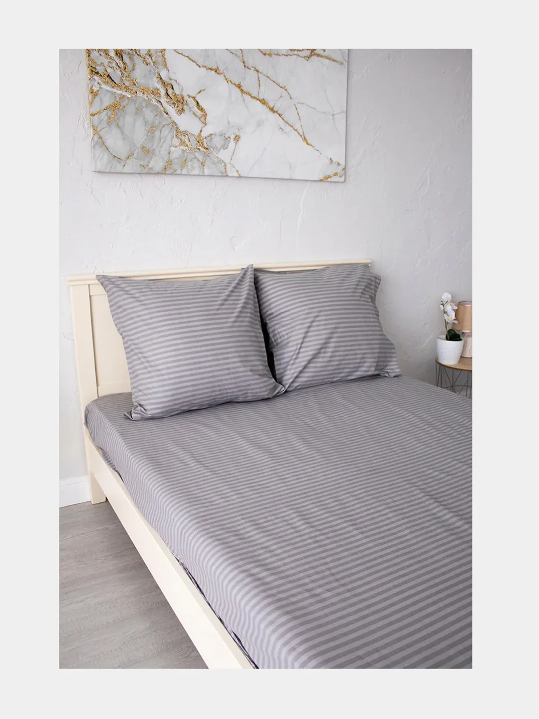 Серый меланж комплект постельного белья Cotton Nights Sweet Dreams, хлопок