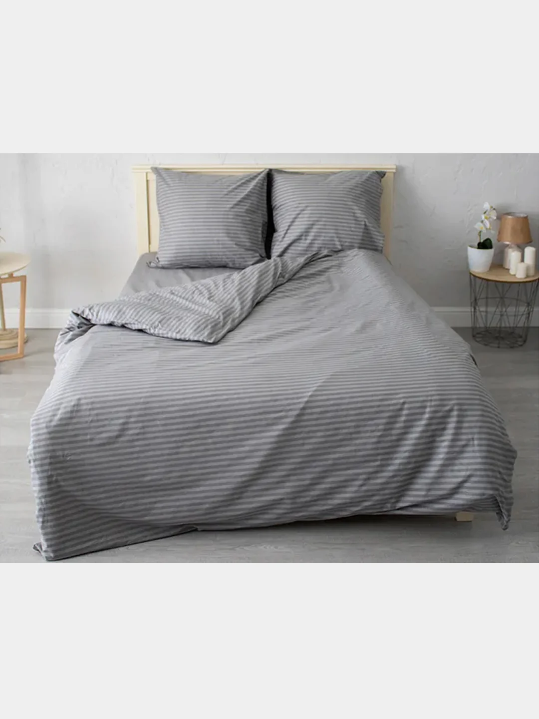 Серый меланж комплект постельного белья Cotton Nights Sweet Dreams, хлопок