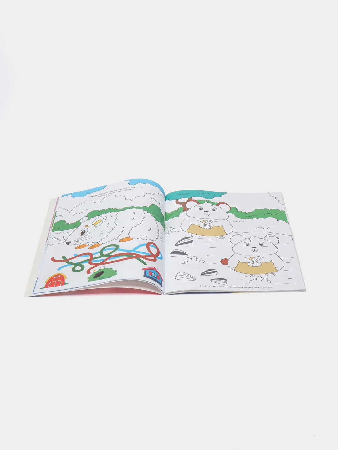 Бордовый книга с наклейками большая активити. Раскрска/игры/лабиринты/прописи 235х330мм. Проф-Пресс
