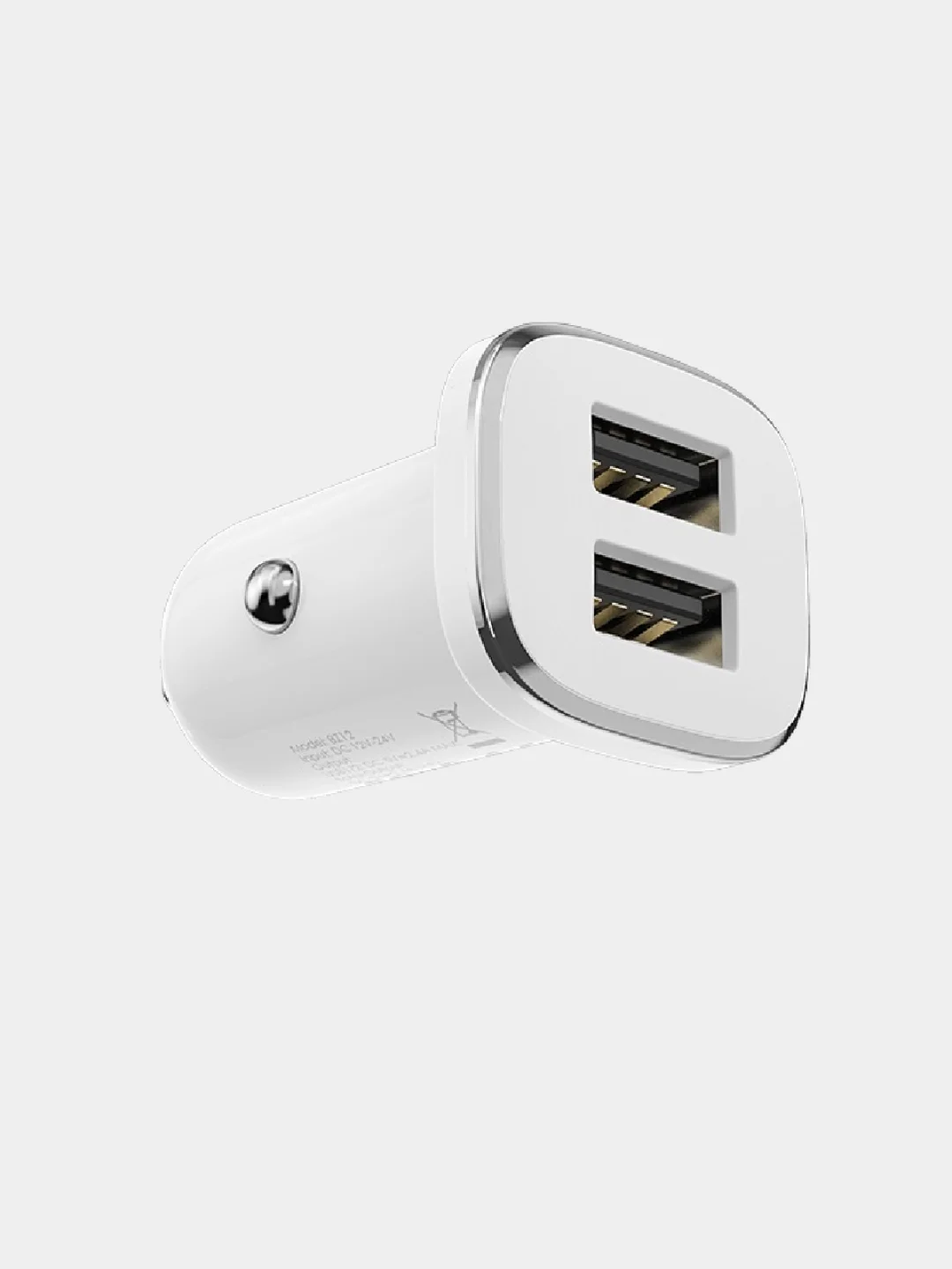Белый автомобильная зарядка Borofone BZ12, Lightning, 2.4A