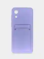 Лавандовый чехол для Samsung Galaxy A03 Core, Самсунг А03 Кор силиконовый, с карманом для карты