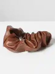 Коричневый резинка для волос, из экокожи, 1 штука