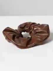 Черный резинка для волос, из экокожи, 1 штука