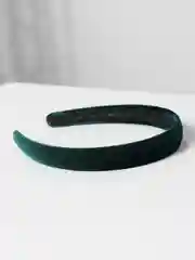 Зеленый ободок бархатный для волос