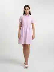 Конфетный платье на пуговицах, миди