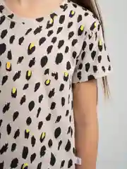Бежевый футболка для девочки, oversize